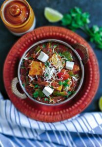 Kadai Paneer using homemade masala